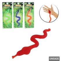 Cobra de Plástico 20cm Elástica Grudenta Color - Tudo em Caixa