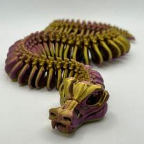 Cobra Esqueleto Articulada Naja Réplica Anatômica Flexível, Brinquedo Sensorial -