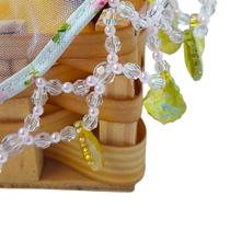 Cobre Alimento em Pedraria Floral e Pingente Verde 35cm