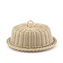 Cobre Bolo em Vime Com Tampa Camurça 31cm Cobre Bolo em Vime Com Tampa Camurça 31cm