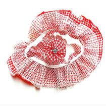 Cobre jarra e copo tule xadrez e fuxico