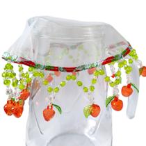 Cobre Jarra em Pedraria Morangos 20cm