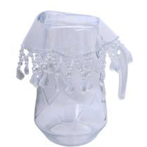 Cobre Jarra em Pedraria Transparente 20cm