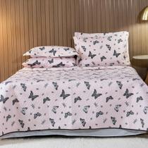 Cobre Leito 180 Fios Casal Queen Estampado 3 Peças Basic