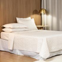 Cobre Leito 180 Fios Casal Queen Estampado 3 Peças Basic