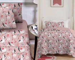 Cobre leito 2 Pçs Infantil Lençol 3pçs Infantil Studio Mix Corttex Menino e Menina CAMA COMPLETA INFANTIL