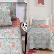 Cobre leito 2 Pçs Infantil Lençol 3pçs Infantil Studio Mix Corttex Menino e Menina CAMA COMPLETA INFANTIL