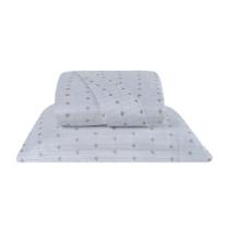 Cobre Leito 2 Peças Solteiro Percal 200 Fios Decor 100% Poliéster - Branco