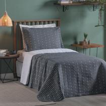 Cobre Leito 2 Peças Solteiro Percal 200 Fios Decor Grafite