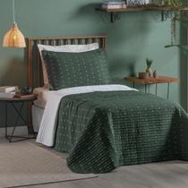 Cobre Leito 2 Peças Solteiro Percal 200 Fios Decor Verde