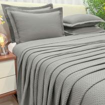 Cobre Leito 200 Fios Luxo 03 Peças Colcha Seline Bordado Queen