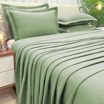 Cobre Leito 200 Fios Luxo 03 Peças Colcha Seline Bordado Queen