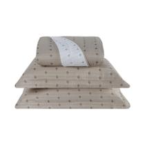 Cobre Leito 3 Peças King Percal 200 Fios Decor 100% Poliéster - Avelã