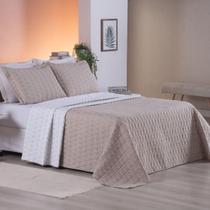 Cobre Leito 3 Peças Percal 200 Fios King Avelã - Cristal Cobre Leito 3 Peças Percal 200 Fios King Avelã - Cristal