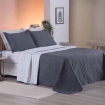 Cobre Leito 3 Peças Percal 200 Fios King Grafite - Cristal