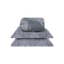 Cobre Leito 3 Peças Queen Percal 200 Fios Colori 100% Poliéster - Arabesco Grafite