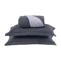 Cobre Leito 3 Peças Queen Percal 200 Fios Cristal 100% Poliéster - Grafite