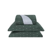 Cobre Leito 3 Peças Queen Percal 200 Fios Decor 100% Poliéster - Verde Cobre Leito 3 Peças Queen Percal 200 Fios Decor 100% Poliéster - Verde