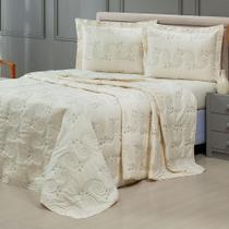 Cobre Leito 3 Peças Queen Percal 200 Fios Mistral 100% Algodão - Palha Cobre Leito 3 Peças Queen Percal 200 Fios Mistral 100% Algodão - Palha