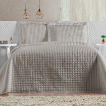 Cobre Leito 3 Peças Queen Percal 200 Fios Plata 100% Poliéster - Bege