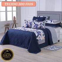 Cobre Leito 8 Peças Dupla Face Micropercal 300 Fios Elegância, Conforto e Toque Macio