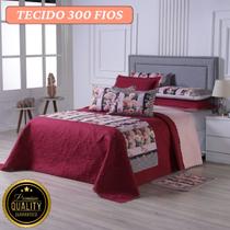 Cobre Leito 8 Peças Dupla Face Micropercal 300 Fios Elegância, Conforto e Toque Macio