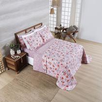 Cobre Leito Afeto 400 Fios King 03 Peças 100% Poliéster - Flora