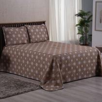 Cobre Leito Arezzo Colcha Casal King Floral Estampado 3 Peçs