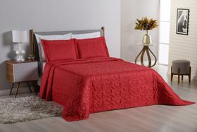 Cobre Leito Avulso Queen Size 01 peça Bordado Vermelho