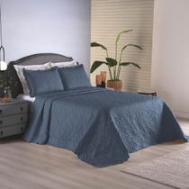 Cobre Leito Azul King Size Dupla Face Toque Macio Colcha