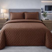 Cobre Leito Balle Casal Queen 3 peças Colcha Cama Marrom Cobre Leito Balle Casal Queen 3 peças Colcha Cama Marrom