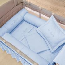 Cobre Leito Berço Desmontável com Almofada Arabesco Azul 2 Peças Cobre Leito Berço Desmontável com Almofada Arabesco Azul 2 Peças