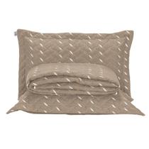 Cobre Leito Bordado 400 Fios Heitor Casal King 100% Poliéster - Avelã