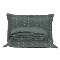 Cobre Leito Bordado 400 Fios Heitor Casal King 100% Poliéster - Verde Militar