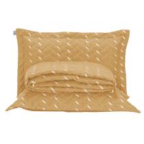 Cobre Leito Bordado 400 Fios Heitor Casal Queen 100% Poliéster - Amarelo