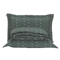 Cobre Leito Bordado 400 Fios Heitor Casal Queen 100% Poliéster - Verde Militar