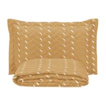 Cobre Leito Bordado 400 Fios Heitor Solteiro 100% Poliéster - Amarelo