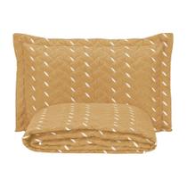 Cobre Leito Bordado 400 Fios Heitor Solteiro 100% Poliéster - Amarelo