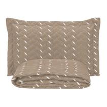 Cobre Leito Bordado 400 Fios Heitor Solteiro 100% Poliéster - Avelã