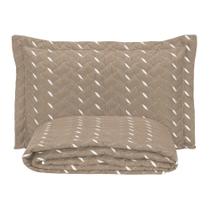 Cobre Leito Bordado 400 Fios Heitor Solteiro 100% Poliéster - Avelã