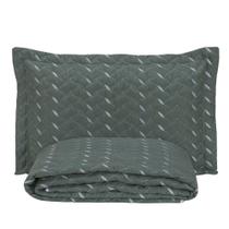 Cobre Leito Bordado 400 Fios Heitor Solteiro 100% Poliéster - Verde Militar