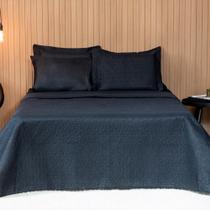 Cobre Leito Bouti Casal Avulso 200 Fios Liso Preto