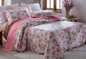 Cobre Leito Bouti Dupla Face Queen Floral Rosa