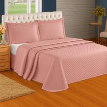 Cobre Leito Cama Casal Queen 3 Peças Liso Matelado