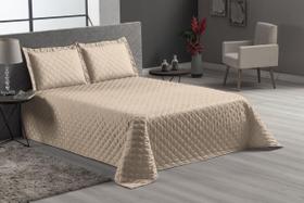 Cobre Leito Cama Casal Queen 3 Peças Matelado Bege Luxo