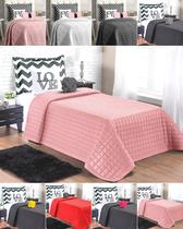 cobre leito cama solteiro 5 peças micropercal sem costura ultrassonico rosa luxo