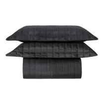 Cobre Leito Casal 2 Porta Travesseiros 300 fios Basic Preto