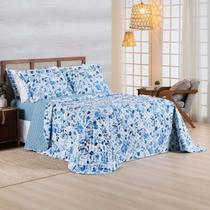 Cobre Leito Casal 400 Fios Dupla Face com Aba Americana 03 Peças Afeto