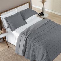 Cobre Leito Casal Balle Micropercal 300fios 3pç 100% Poliéster - Cinza