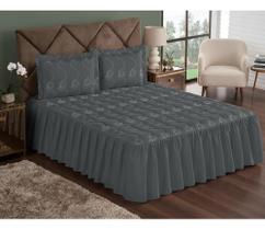 Cobre Leito Casal Bordado Margadona Colcha 3 Peças Diver Cin